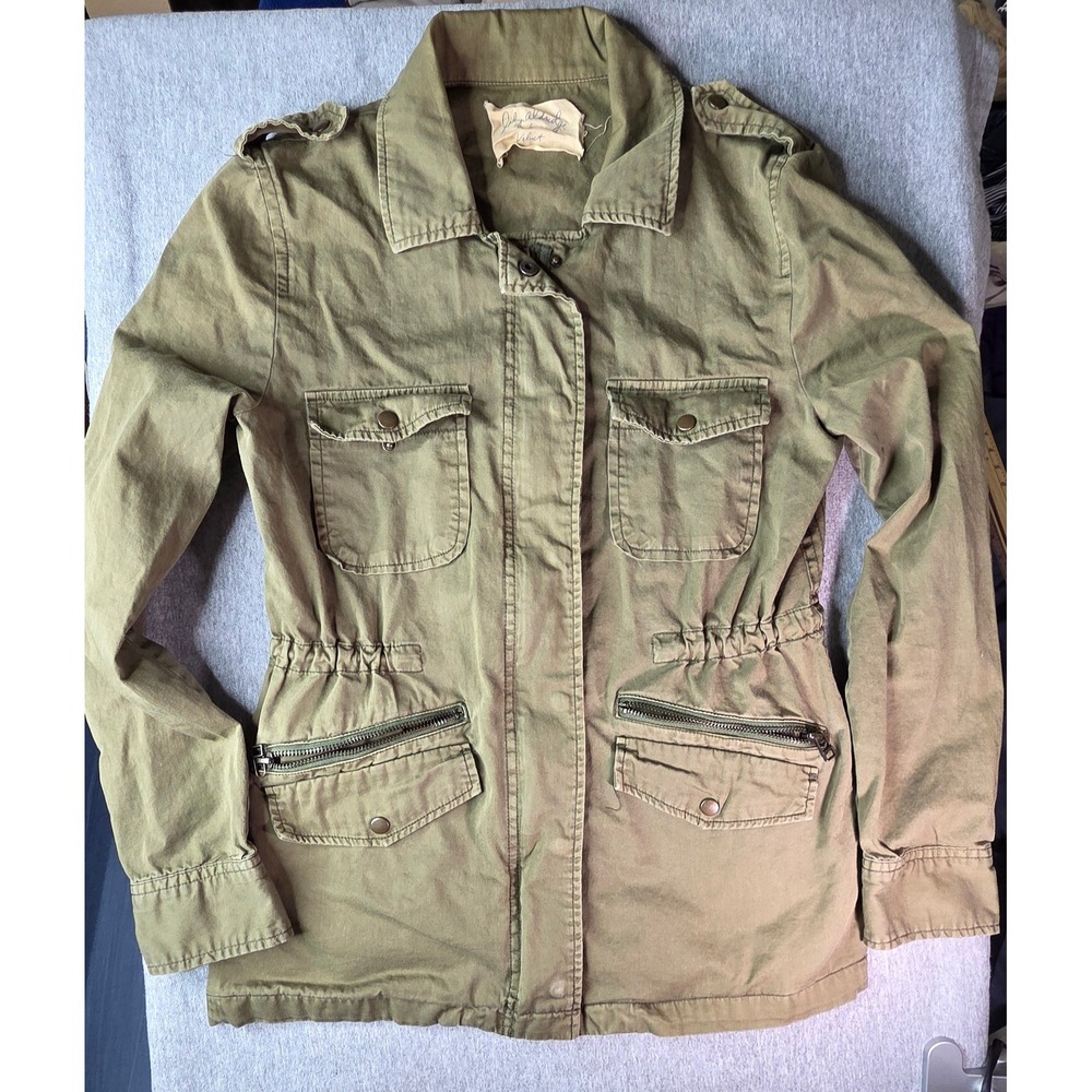 Lily Aldridge for Velvet Army Green Utility Jacket XS Cotton Field Coat Green